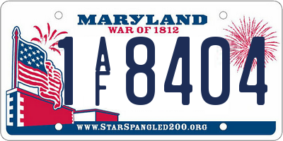 MD license plate 1AF8404