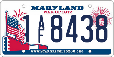 MD license plate 1AF8438