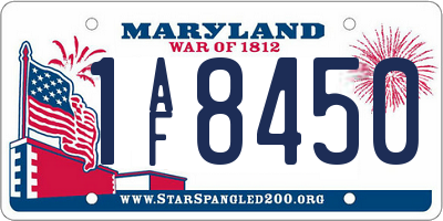 MD license plate 1AF8450