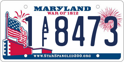 MD license plate 1AF8473