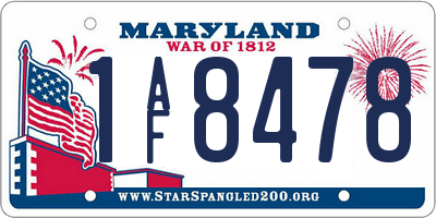 MD license plate 1AF8478