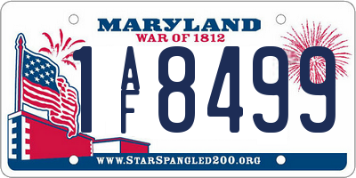 MD license plate 1AF8499