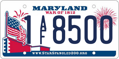 MD license plate 1AF8500
