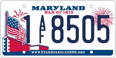 MD license plate 1AF8505