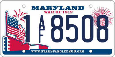 MD license plate 1AF8508