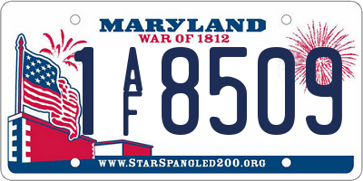 MD license plate 1AF8509