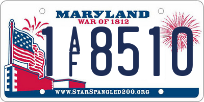 MD license plate 1AF8510