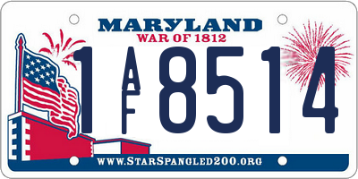 MD license plate 1AF8514