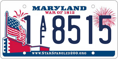 MD license plate 1AF8515