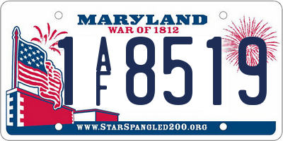 MD license plate 1AF8519