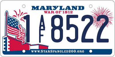 MD license plate 1AF8522