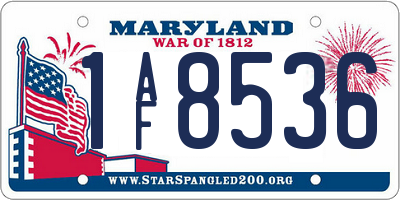 MD license plate 1AF8536