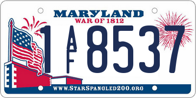 MD license plate 1AF8537