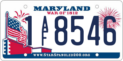 MD license plate 1AF8546