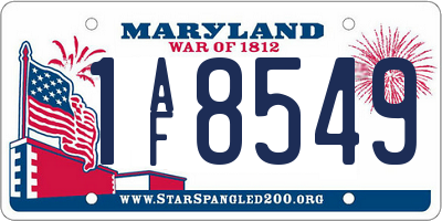 MD license plate 1AF8549