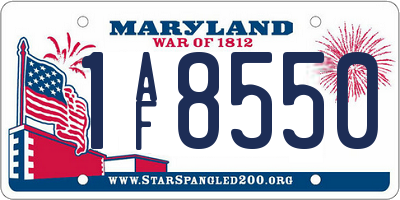 MD license plate 1AF8550