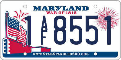 MD license plate 1AF8551