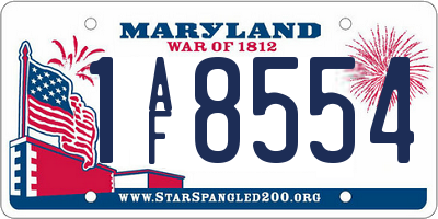 MD license plate 1AF8554