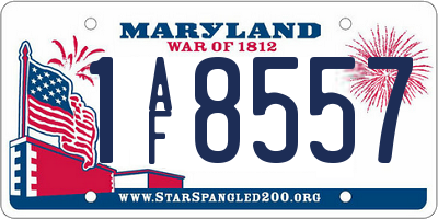 MD license plate 1AF8557