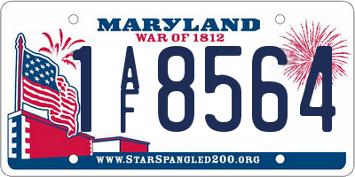 MD license plate 1AF8564