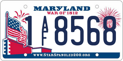 MD license plate 1AF8568