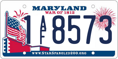 MD license plate 1AF8573