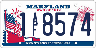 MD license plate 1AF8574
