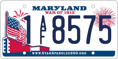 MD license plate 1AF8575