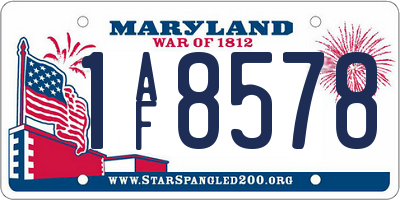 MD license plate 1AF8578