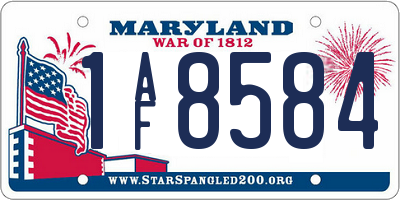 MD license plate 1AF8584