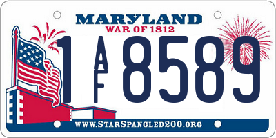 MD license plate 1AF8589