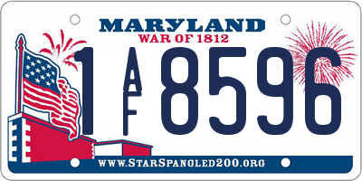 MD license plate 1AF8596