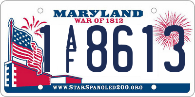 MD license plate 1AF8613