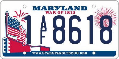 MD license plate 1AF8618