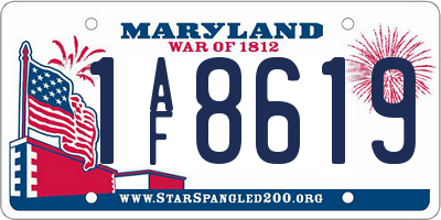 MD license plate 1AF8619