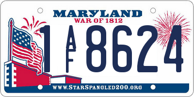 MD license plate 1AF8624