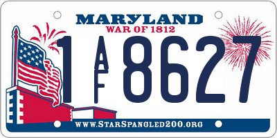 MD license plate 1AF8627