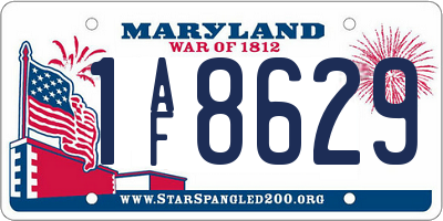 MD license plate 1AF8629