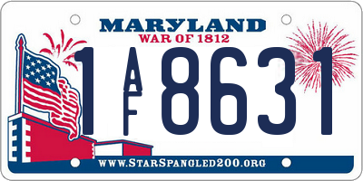 MD license plate 1AF8631