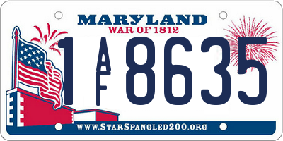 MD license plate 1AF8635