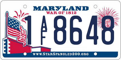 MD license plate 1AF8648