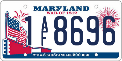 MD license plate 1AF8696