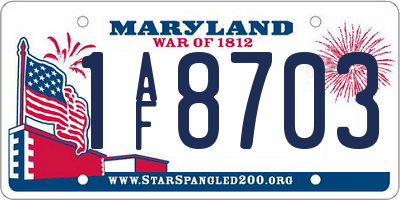 MD license plate 1AF8703
