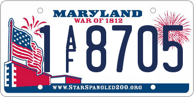 MD license plate 1AF8705