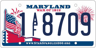 MD license plate 1AF8709