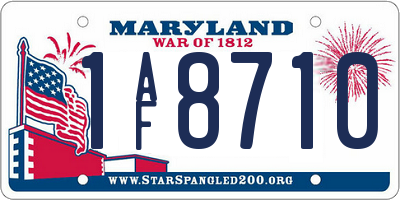 MD license plate 1AF8710