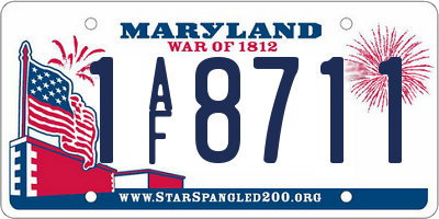 MD license plate 1AF8711
