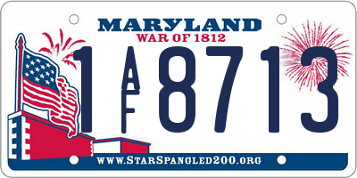 MD license plate 1AF8713