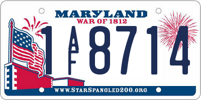 MD license plate 1AF8714
