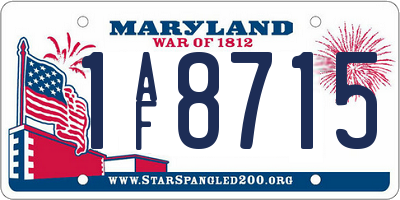 MD license plate 1AF8715
